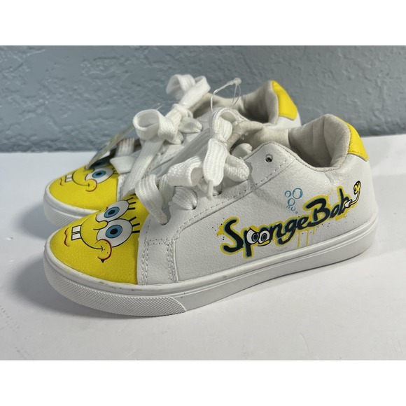SpongeBob Squarepants Toddler Groundup 2021 Viacom White Sneakers Size 12 - Picture 1 of 8